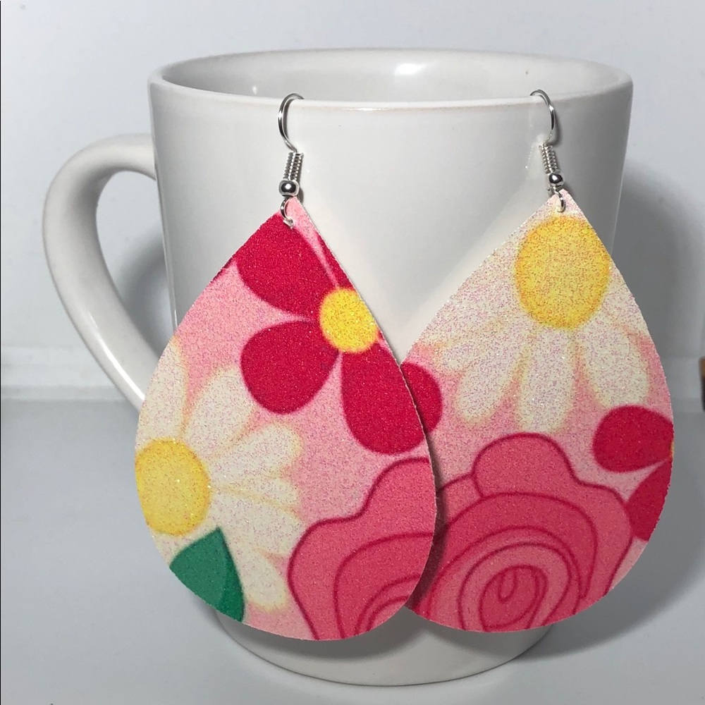 Floral Tear Drop Earrings